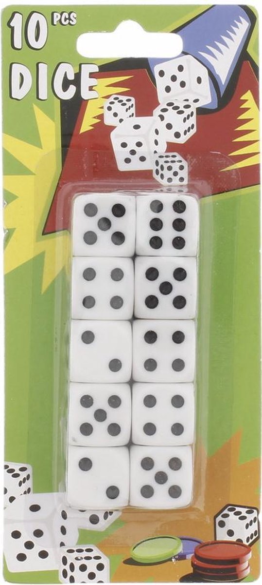 Lot De 25 Dés Miniatures 10 Mm - Blancs, Pour Yahtzee Ou Jeux De Société, Occasion