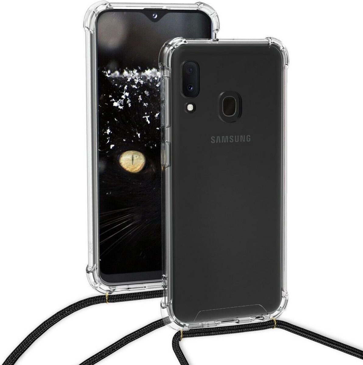 Telefoonhoesje met nek koord voor Samsung Galaxy A20e telefoontasje crossbody