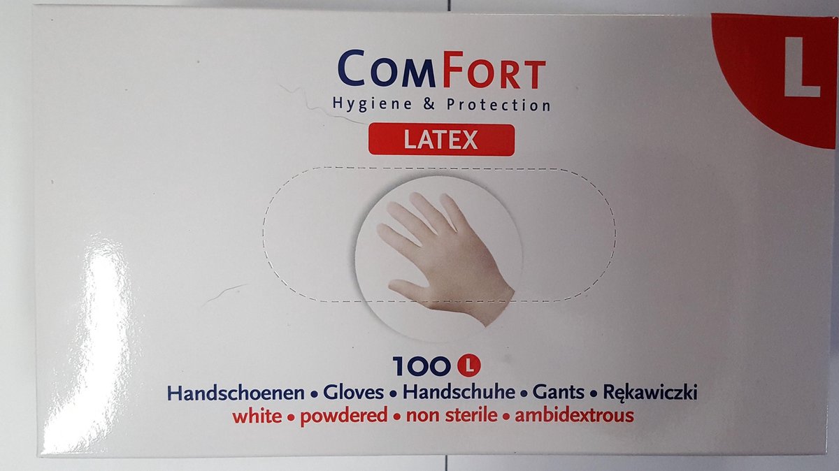 COMFORT-latex handschoenen-gepoederd -100st- L | bol.com