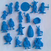 Romeinen en Galliërs - 18 ’mini figuurtjes +/- 4 cm verzamelset - Blauw
