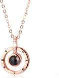 Magische ketting rose goud rond Semyco® - 100 talen i love you - Vriendschapsketting - Relatie ketting - Ketting voor vriendin - 100 talen ik hou van jou - Liefdes ketting - Speciaal sieraad - Moeder cadeau - Romantisch - Vrouwen - Dames