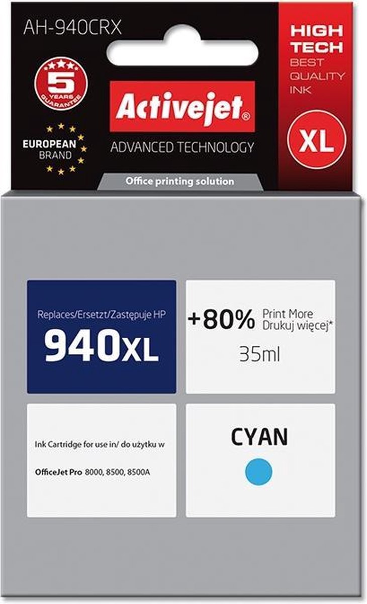 Print-Equipment Inkt cartridges / Alternatief voor HP nr 940 XL Blauw| HP Officejet Pro 8000/ 8500A plus e-AIO Inktjet Multifunctional Kleur