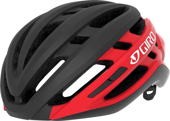 Giro Sporthelm - Unisex - Zwart/rood/wit 52,0-55,5 hoofdomtrek