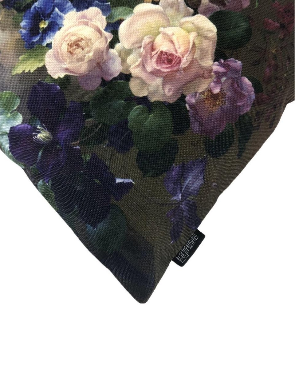 Bonhause 4er Set Kissenbezüge Rote Rose Blumen 45 x 45 cm Samt Soft
