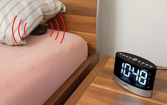 Soundmaster UR580SW - Digitale wekkerradio met trilfunctie voor o.a. doven en slechthorenden