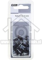 Exin Clip 4mm plat zwart 20 stuks kabelclip voor tweelingsnoer 5420304