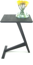 Zwart - eikenhouten bijzettafel - vierkant blad - model ADA