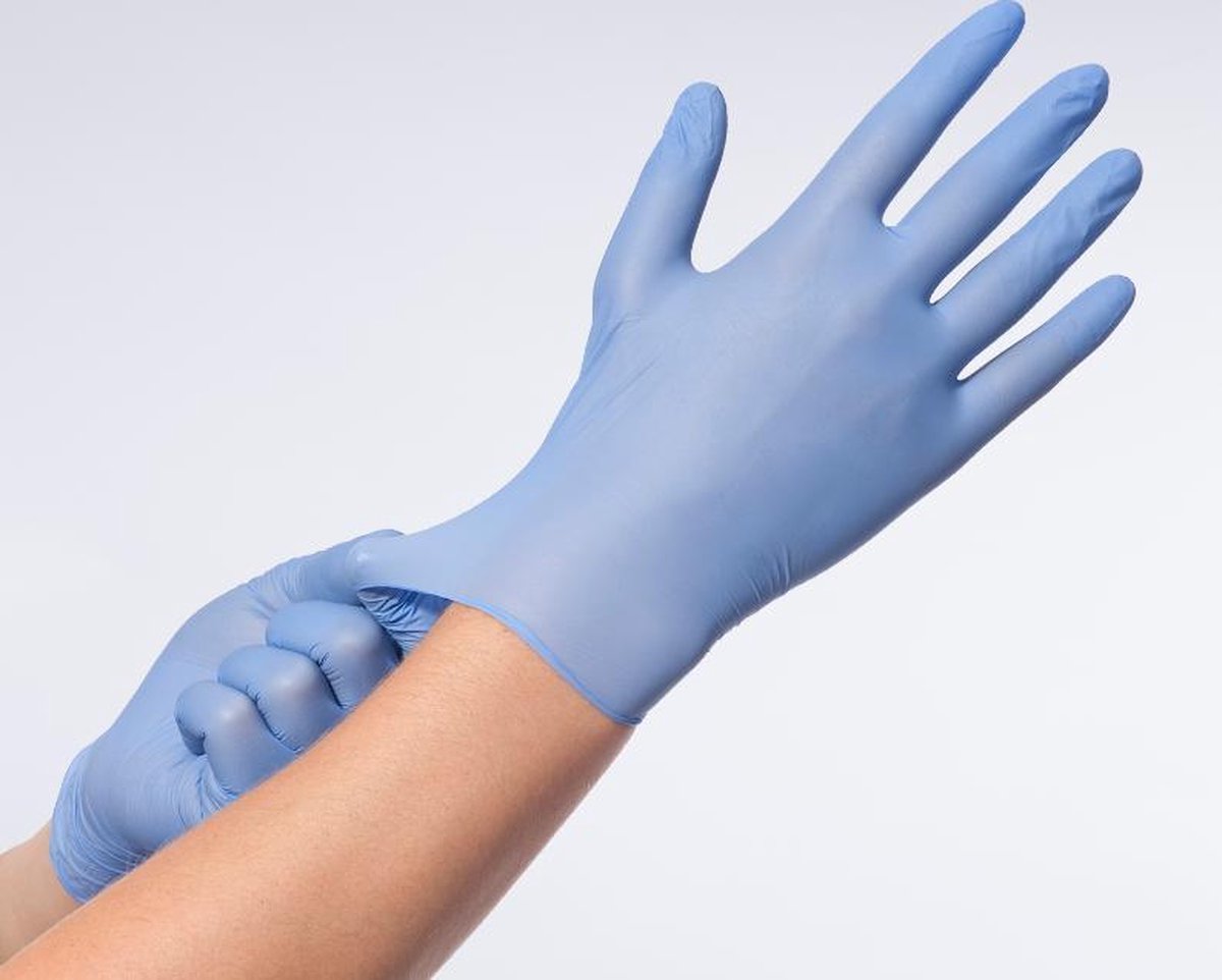 Soft Nitril blauwe handschoenen voor persoonlijke en medische bescherming - Maat L (large) – 100 stuks