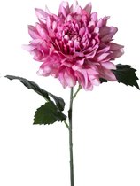 Viv! Home Luxuries Dahlia extra groot - zijden bloem - lila roze - 69cm - topkwaliteit
