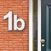 Huisnummer Acryl wit, letter b Hoogte 16cm - Huisnummers - Huisnummer wit - Huisnummer modern - Gratis verzending!