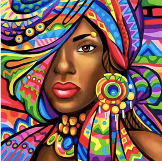 Wonderlijk bol.com | Diamond Painting - Mensen - Afrikaanse Vrouw Abstract CV-36