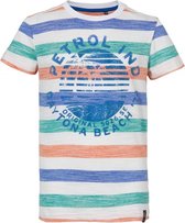 Petrol T-shirt jongen All-over stripe print - Zomer 2020