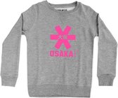 Trui Deshi Sweater Grey Melange Pink Logo