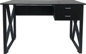 Bureau computer tafel Stoer - sidetable - industrieel modern - metaal met hout - zwart