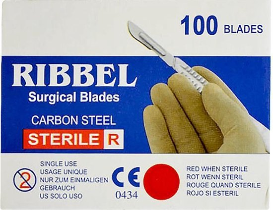 Lames (scalpel - / bistouri-) Rib - No. 15 - Stérile - Emballage individuel  - pour