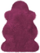 Australisch-lamsvel-schapenvacht-roze- framboos -100x68 cm ( kwaliteitsvacht ! )