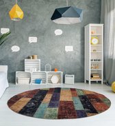 Flycarpets Burano Vintage Patchwork Vloerkleed - 200cm - Multi - Rond