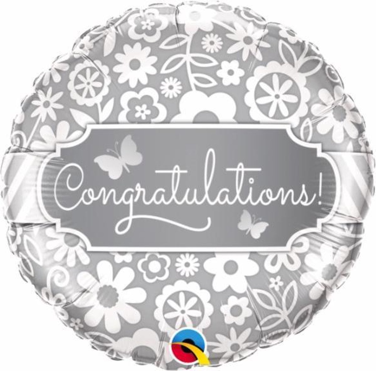 Qualatex - Folieballon Congratulations Zilver 45 cm