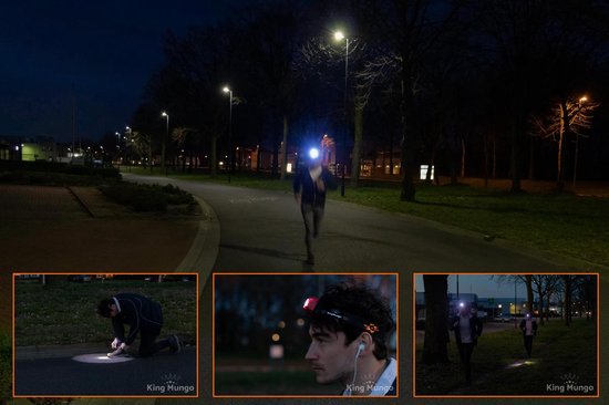 Hoofdlamp LED Oplaadbaar Oranje - Leeslampje voor Boek - Hardloop verlichting - Kluslamp - 160 Echte Lumen - King Mungo KMHL019