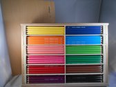Houten box met 144 mega kleurpotloden