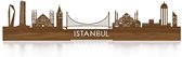 Standing Skyline Istanbul Notenhout - 40 cm - Woondecoratie design - Decoratie om neer te zetten - WoodWideCities
