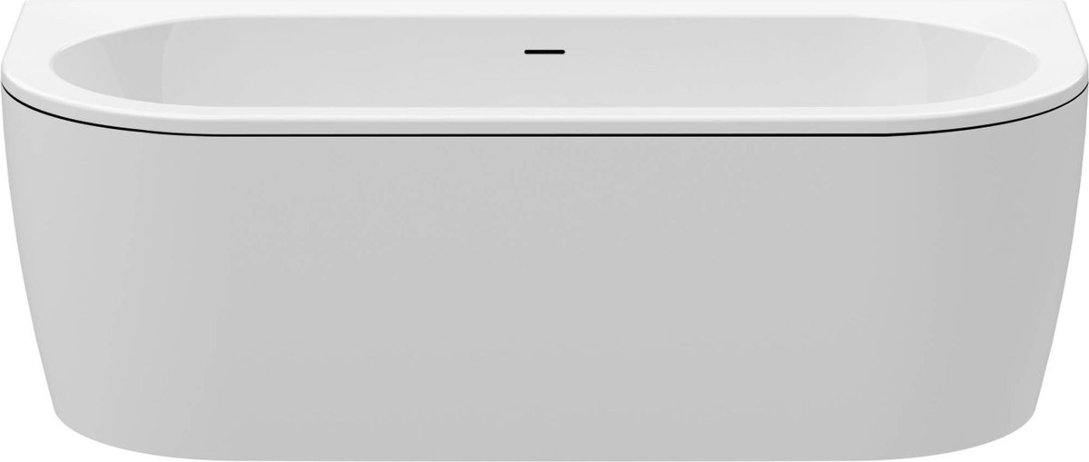 Saqu Back to Wall Bad 180x80x60 cm Wit met zwarte rand