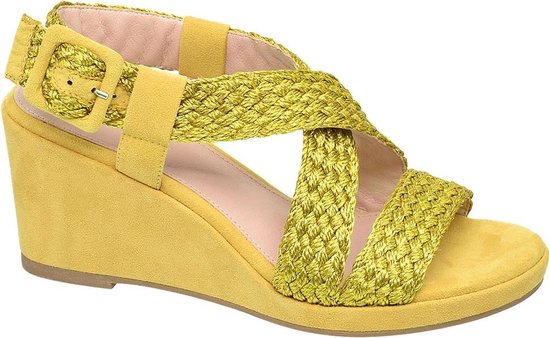 Star Collection Dames Gele sandalette sleehak - Maat 37 | bol.com