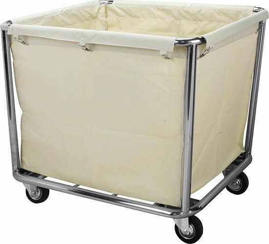 Wasmand op wielen Wassorteerwagen Groot rollend roestvrij staal, zware wasmand Trolley voor thuishotel Kledingopslag, 50x80x90cm (kleur: A) (A Large