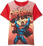 DC Superman - T-shirt - Model "Burdened Superman" - Rood - 116 cm - 6 jaar - 100% Katoen