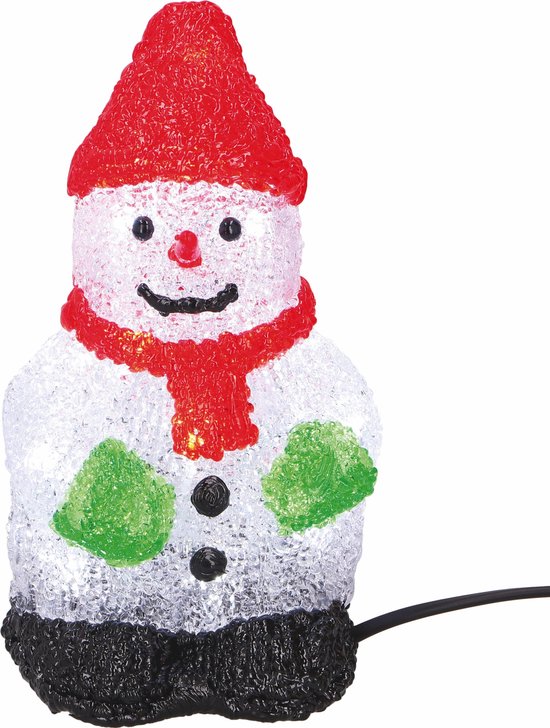 All Ride kerst sneeuwman - Acryl - 20cm - 24V - LED verlichting | bol.com