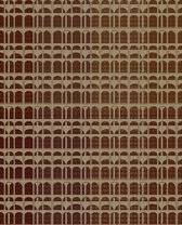 Grafisch behang Profhome VD219159-DI vliesbehang hardvinyl warmdruk in reliëf gestempeld met grafisch patroon en metalen accenten rood bruin goud 5,33 m2