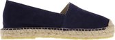 Tango | Vera 1-b navy suede flat basic espadrille - natural outsole | Maat: 38