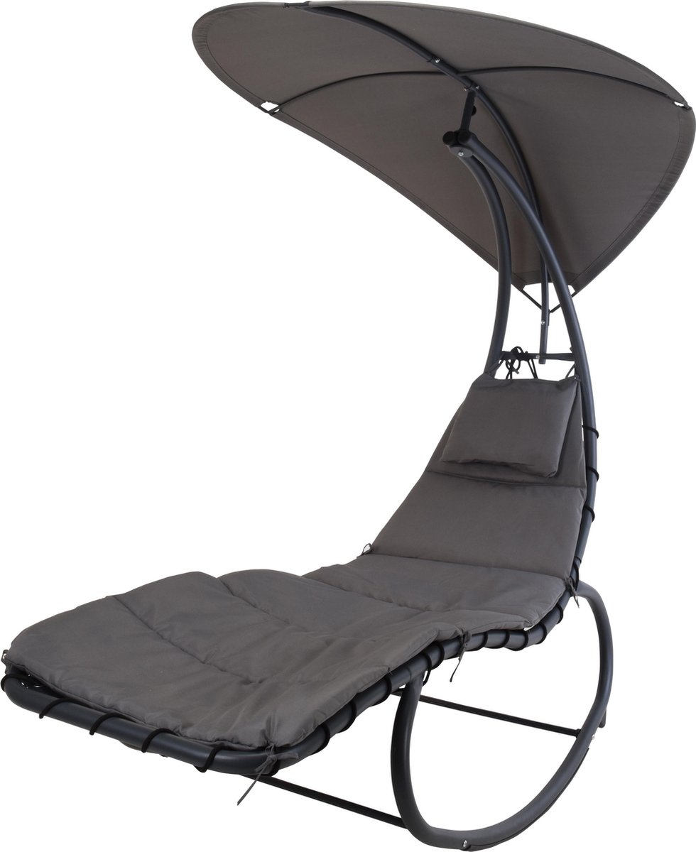 Uitwisseling vervoer erger maken MaxxGarden schommelstoel - lounge met ovalen zonnedak - GRIJS | bol.com