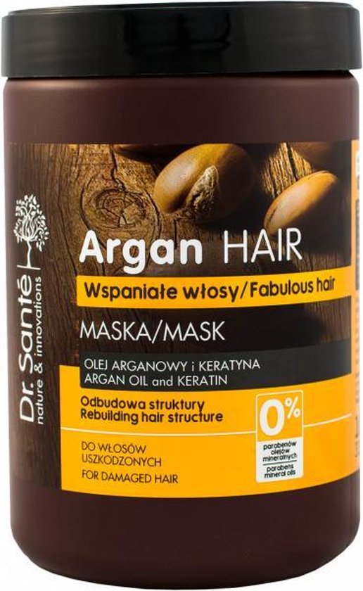 Dr. Sante Argan Hair Haarmasker, Argan olie en Keratine, voor beschadigd  haar, XXL ... | bol.com
