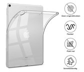 Hoes Geschikt voor iPad 10.2 2019 Hoesje Siliconen Case Hoes Back Cover Met Screenprotector - Transparant