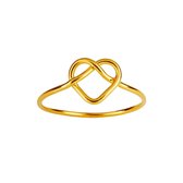 Goud Plated Ring met Gevlochten Hart