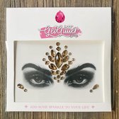 GetGlitterBaby - Glitter Face Jewels / Festival Glitters / Strass Steentjes / Plak Diamantjes voor Gezicht - Goud