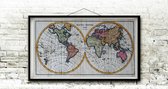 Poster Wereldkaart 1826, 85x46 cm