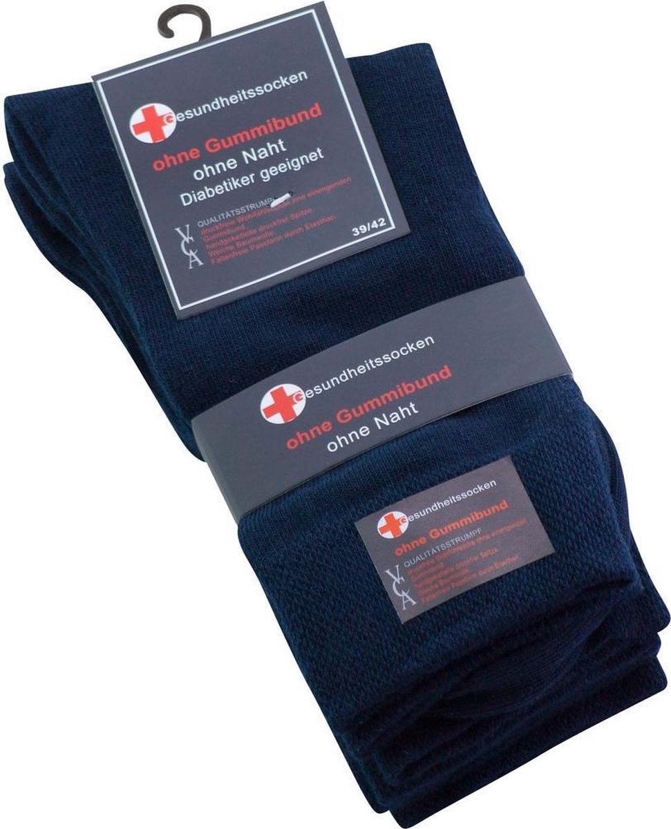 Diabetes sokken zonder elastiek,naadloos 6 paar ( marineblauw) 43/46