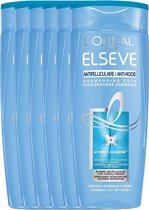 L'Oréal Paris Elsève Anti-Roos Verzorgende Shampoo - Normaal tot Vet Haar - 6 x 250ml - Voordeelverpakking