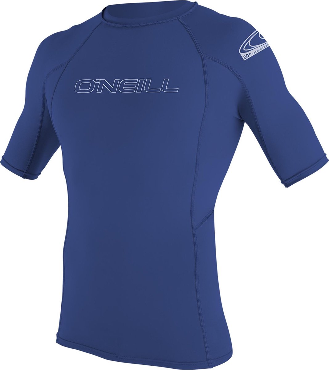 O'Neill Basic Skins S/S Crew Surfshirt - Maat L - Mannen - blauw/wit