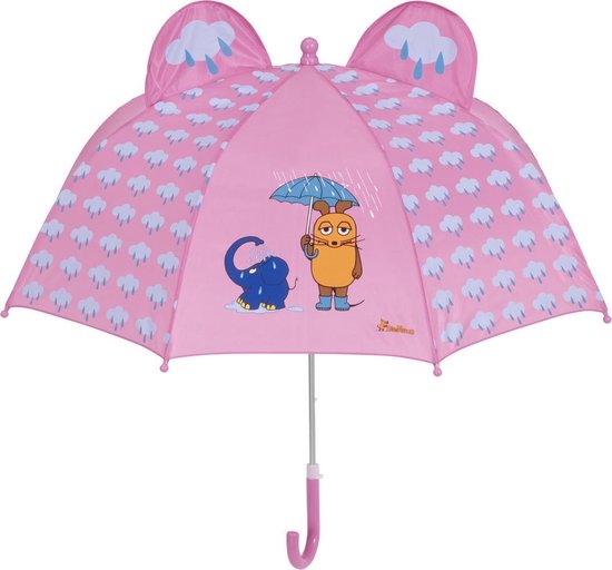 Playshoes paraplu muis en olifant roze