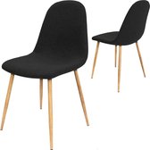 Design stoel (set van 4) met stofbekleding in zwart