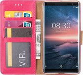 Geschikt voor Nokia 8 Sirocco hoesje book case style / portemonnee case Pink