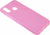 Huawei P Smart+ ( Plus ) Roze Glitter TPU Back Cover Hoesje