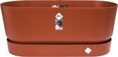 Elho Greenville Terrace Trough 80 Wheels - Plantenbak - Brique - Buiten  - L 35 x W 78 x H 33.5 cm