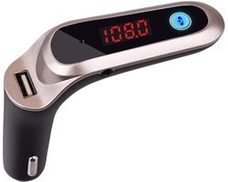 DrPhone FM7 - Bluetooth FM Transmitter – USB Poort - Carkit Autolader – Microfoon – Handsfree Bellen – Sigarettenplug - Goud