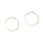 Kleine Goud Plated Hexagon Hoop