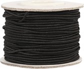 Zwart elastiek op rol 1 mm x 20 meter hobbymateriaal - 1 mm - Zelf kleding/mondkapjes maken - Naaibenodigdheden - Knutsel/hobbymateriaal