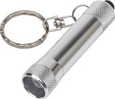 1x porte-clés avec petite lampe de poche en argent - Distribuez des cadeaux jouets mini lampes de poche